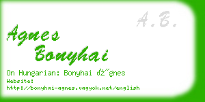 agnes bonyhai business card